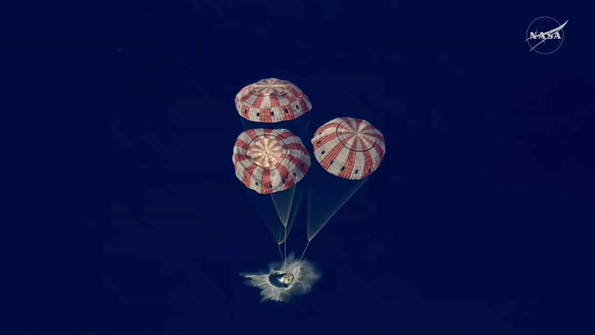 Historic Nasa Moon mission returns safely to Earth